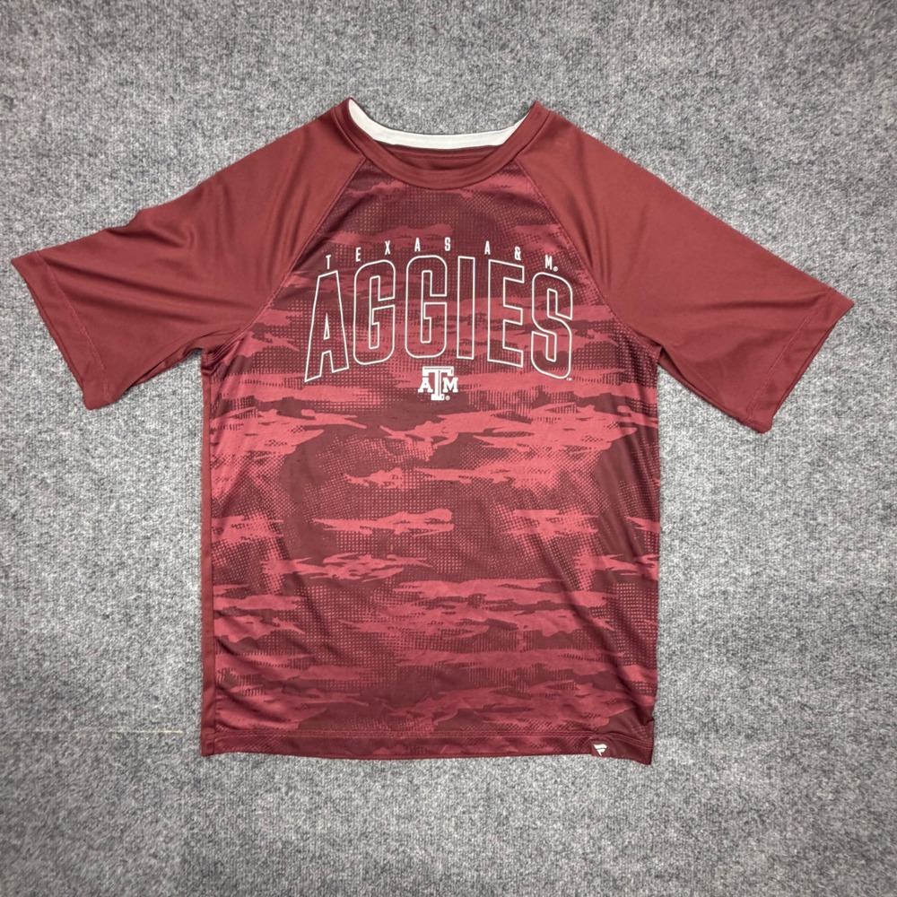 Fanatics Texas A&M Aggies Mens Medium Maroon Camo Performance Shirt NCAA T-Shirt